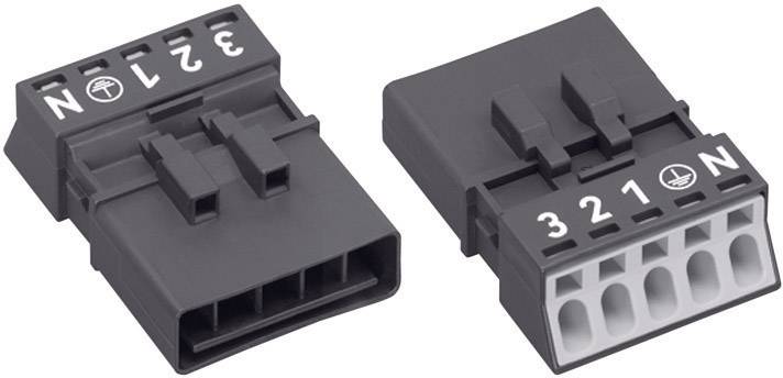 WAGO 890-215 Mains connector WINSTA MINI Plug, straight Total number of pins: 4 + PE 16 A Black 1 pc(s)