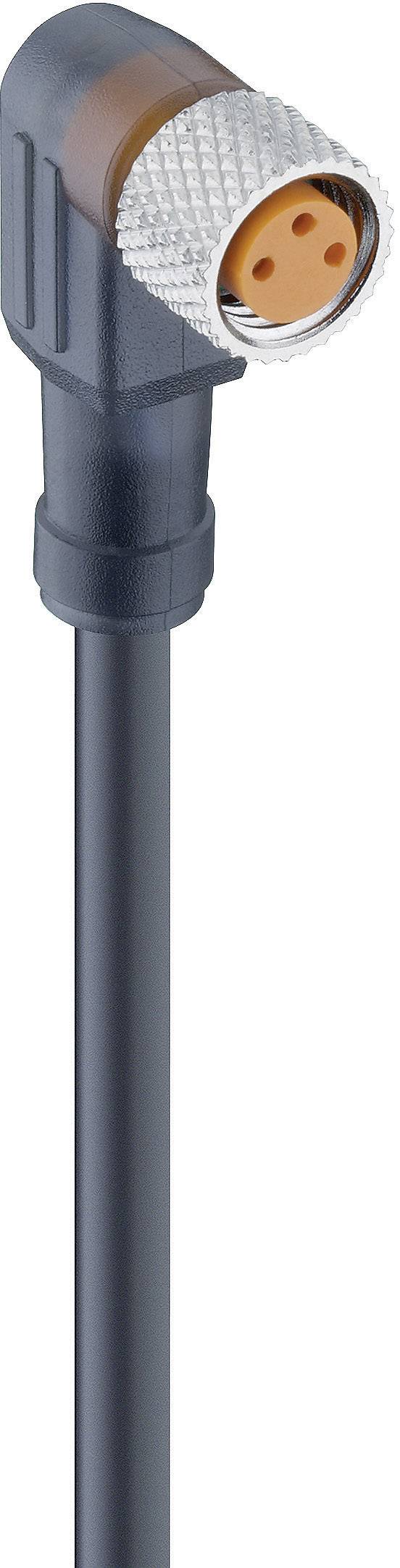 Lumberg Automation 14007-1 RKMWV/LED A 3-224/2 M Actuator-Sensor Connection Line, M8 Connector, Straight Black