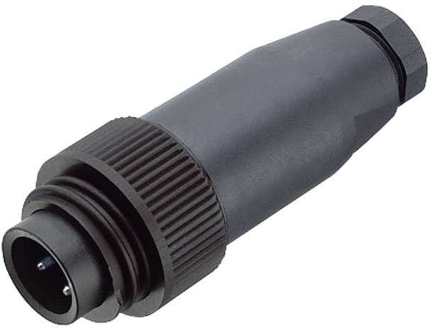 A black, cylindrical plug with a knurled grip and three metal contacts at one end.