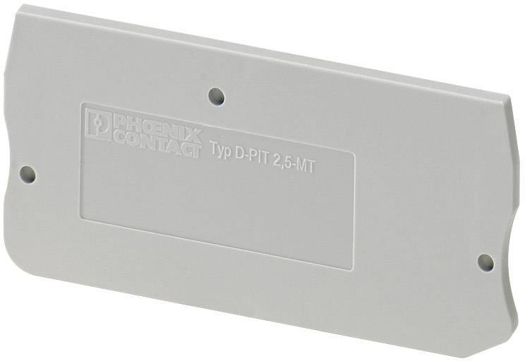 Grey plastic component with inscription 'Phoenix Contact Type D-PIT 2.5-MT'. Purpose: Cover or insulation for electrical applications.