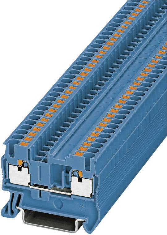A blue terminal block with multiple connection options for electrical wires. It is used in distribution boxes.