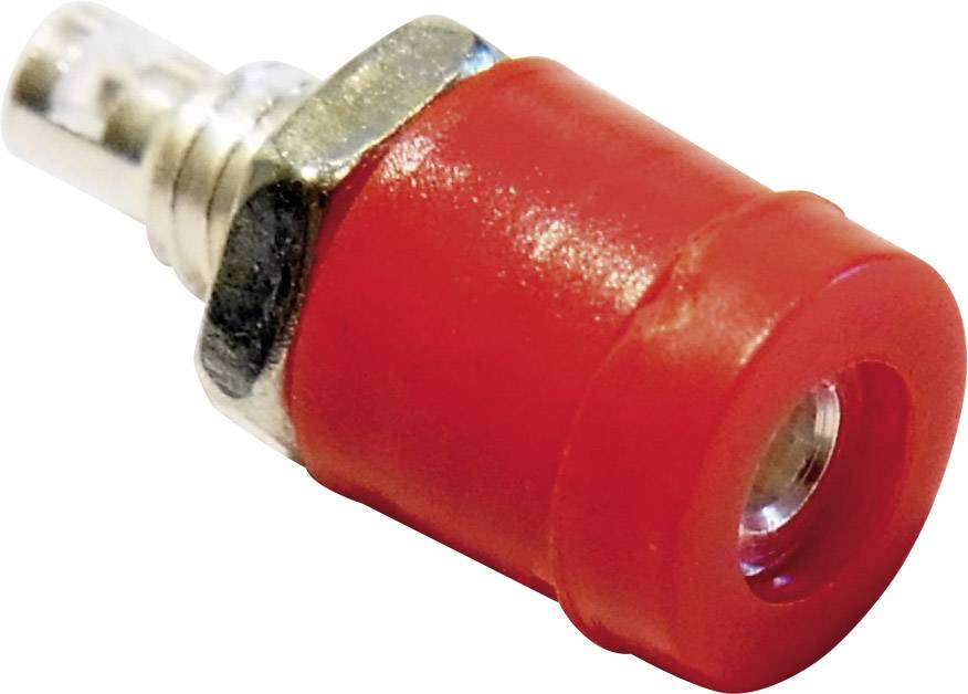 Schnepp BU 2400 Mini jack socket Socket, vertical vertical Pin diameter: 2 mm Red