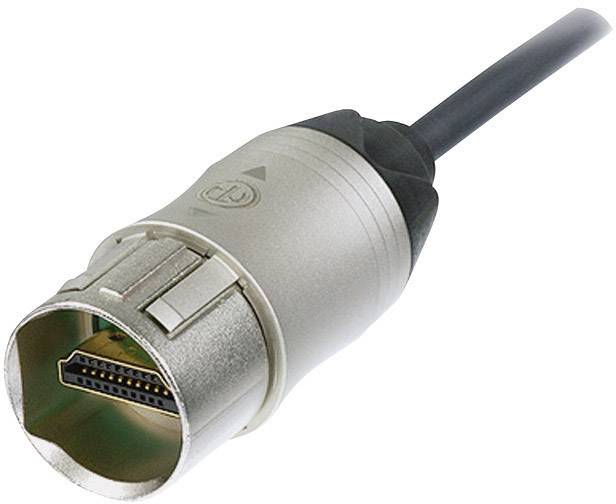 A grey HDMI cable with metallic connector, suitable for high-definition video and audio connections.