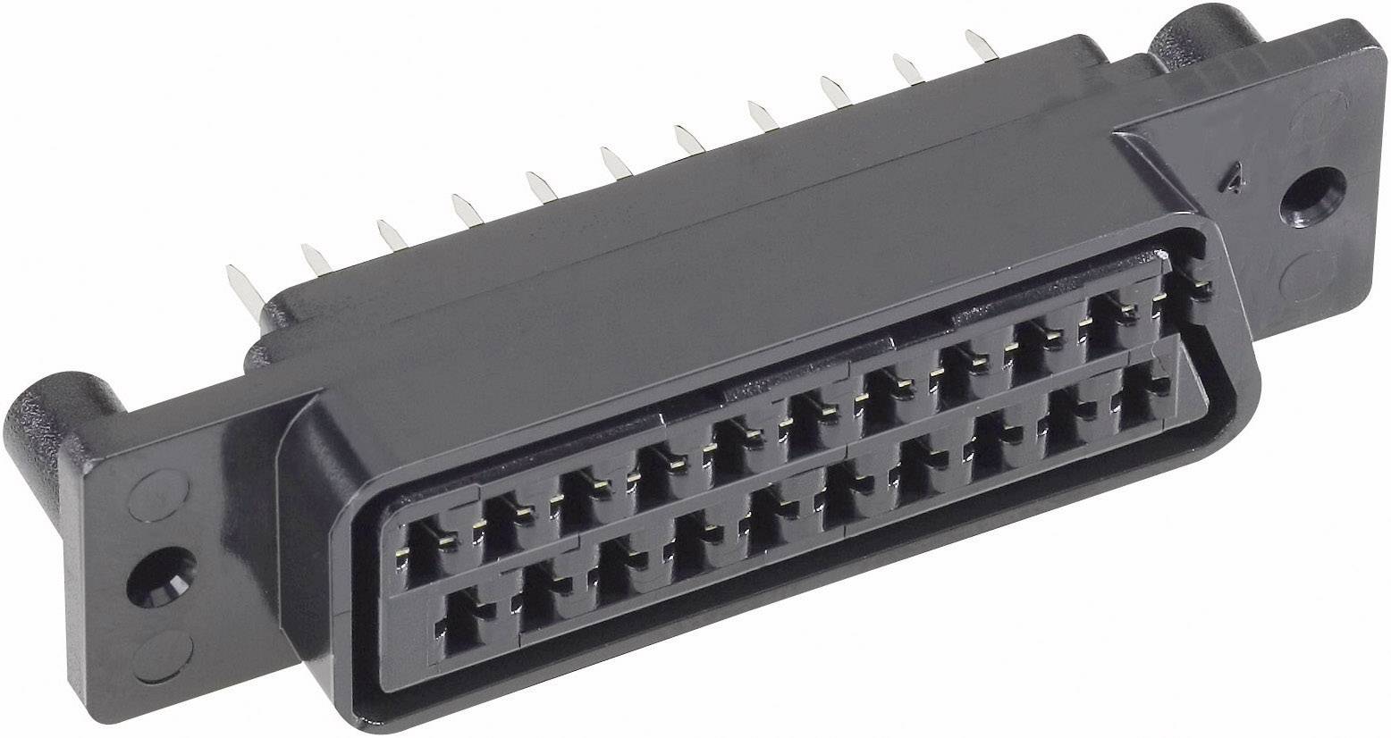 Black 24-pin plug with socket strip, typically used for electrical connections in electronic devices.
