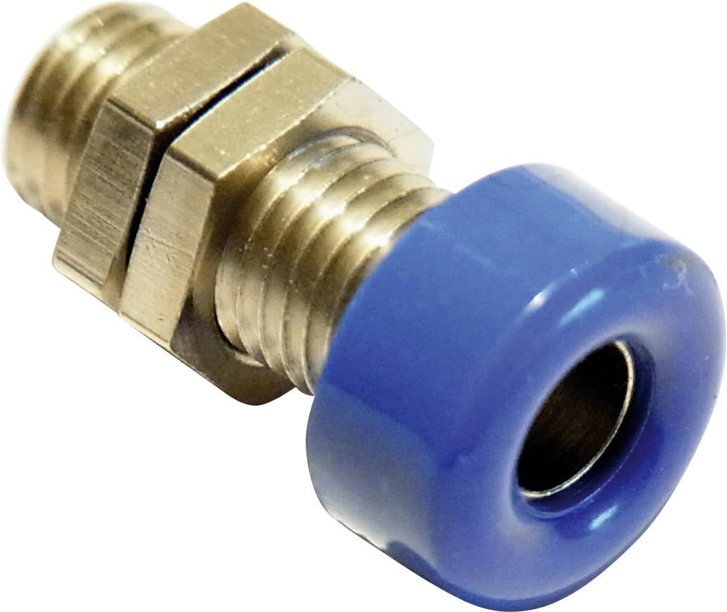 Schnepp Jack socket Socket, vertical vertical Pin diameter: 4 mm Blue