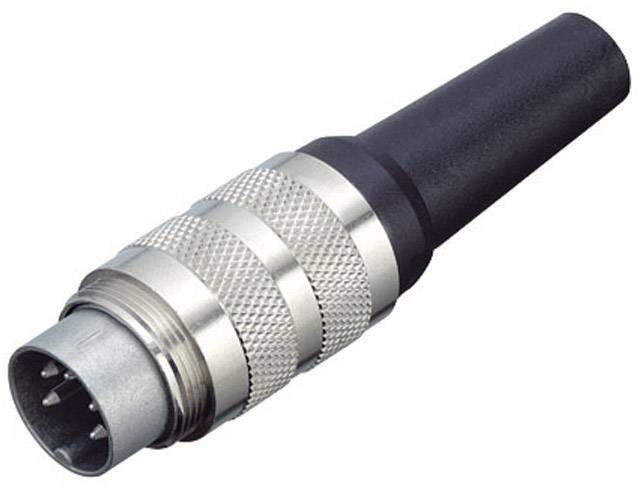 A round, silver cable with a black handle, equipped with multiple pins at the end, commonly used for audio or specialised electrical connections.