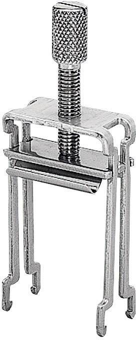 A metal puller with three hooks and a central threaded bolt for removing stuck parts from shafts.