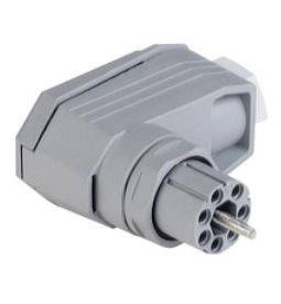 Hirschmann 931 553-106-1 Mains connector N Socket, right angle Total number of pins: 6 + PE 5 A Grey 1 pc(s)
