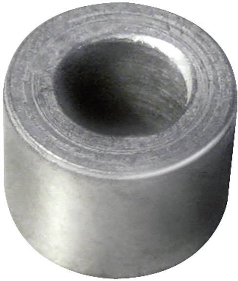 Metal cylinder with a central hole, made of grey material, possibly steel or aluminium, on a light surface.
