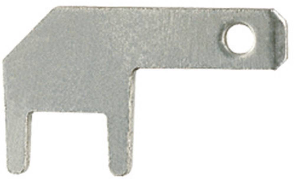 Metal clip with rectangular and circular openings, used for securing microscope slides in scientific equipment.