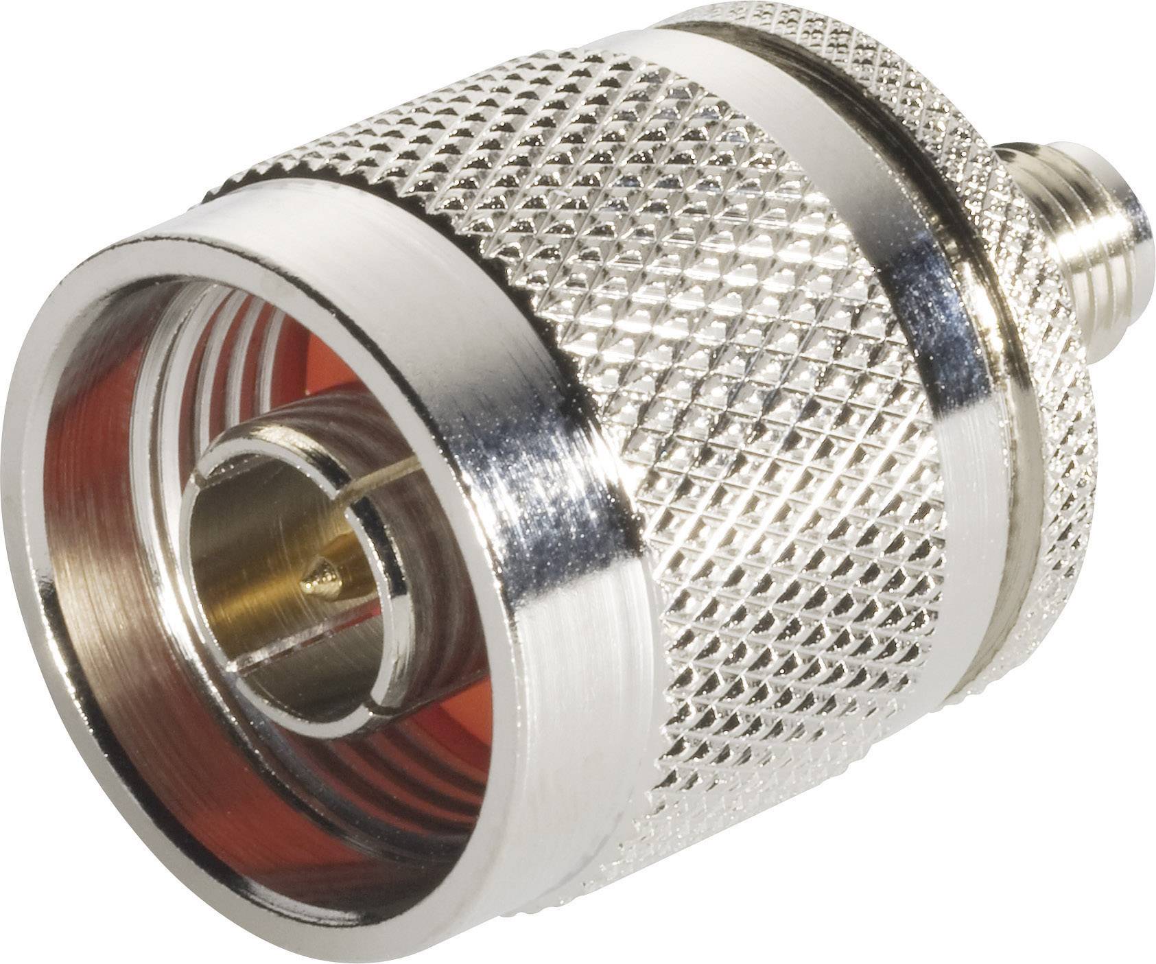 A metal plug with a knurled surface, showing the internal view. Commonly used for antenna connections in audio technology.