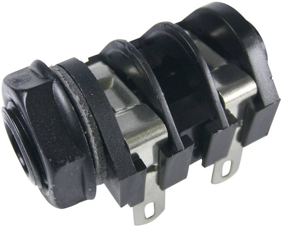 A black, cylindrical electrical plug with three terminal clamps, suitable for connecting cables in electrical applications.