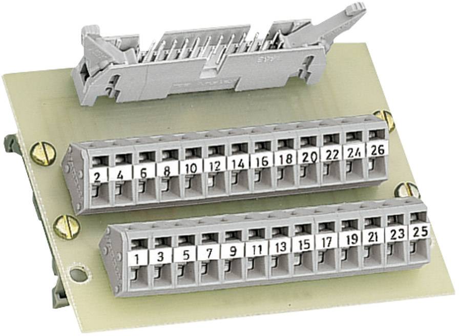 A circuit board with two connectors, numbered 1 to 26. The connectors are grey and mounted on a beige-coloured board.