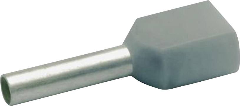 Metal sleeve with grey plastic coating.