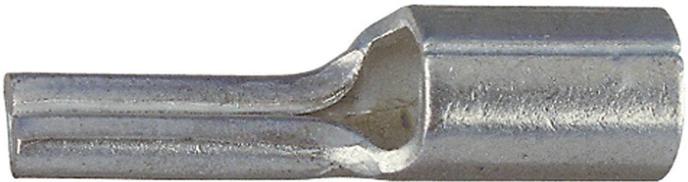 A silver metal cable sleeve, cylindrical in shape with a wide opening at one end for receiving cables.