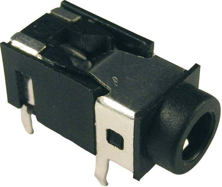 A black electrical connector with metal terminals for electrical connection.