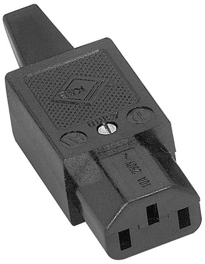 K & B 43R011311 IEC connector 43R Socket, straight Total number of pins: 2 + PE 10 A Black 1 pc(s)