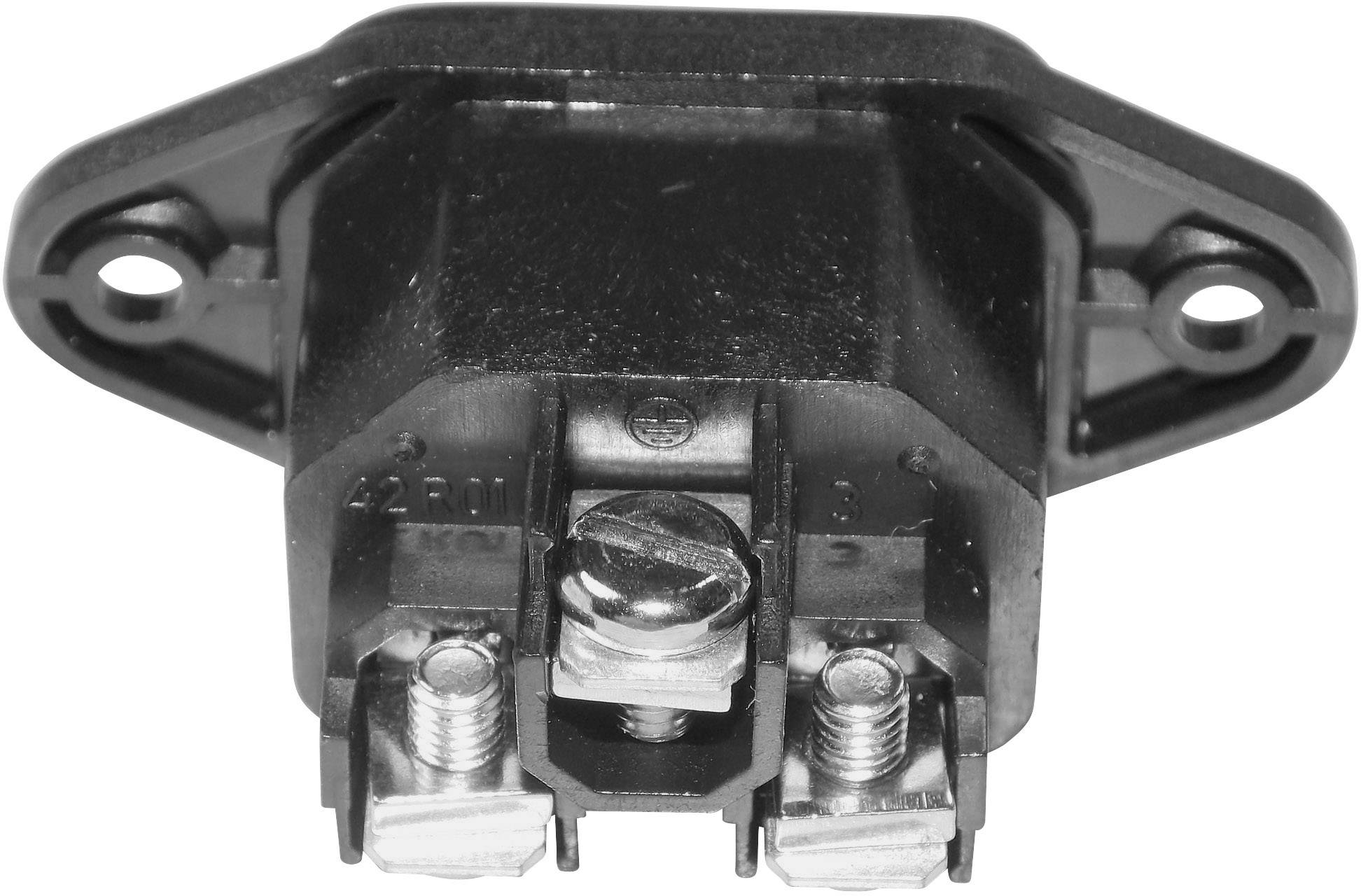 K & B 42R014122 IEC connector 42R Plug, vertical mount Total number of pins: 2 + PE 10 A Black