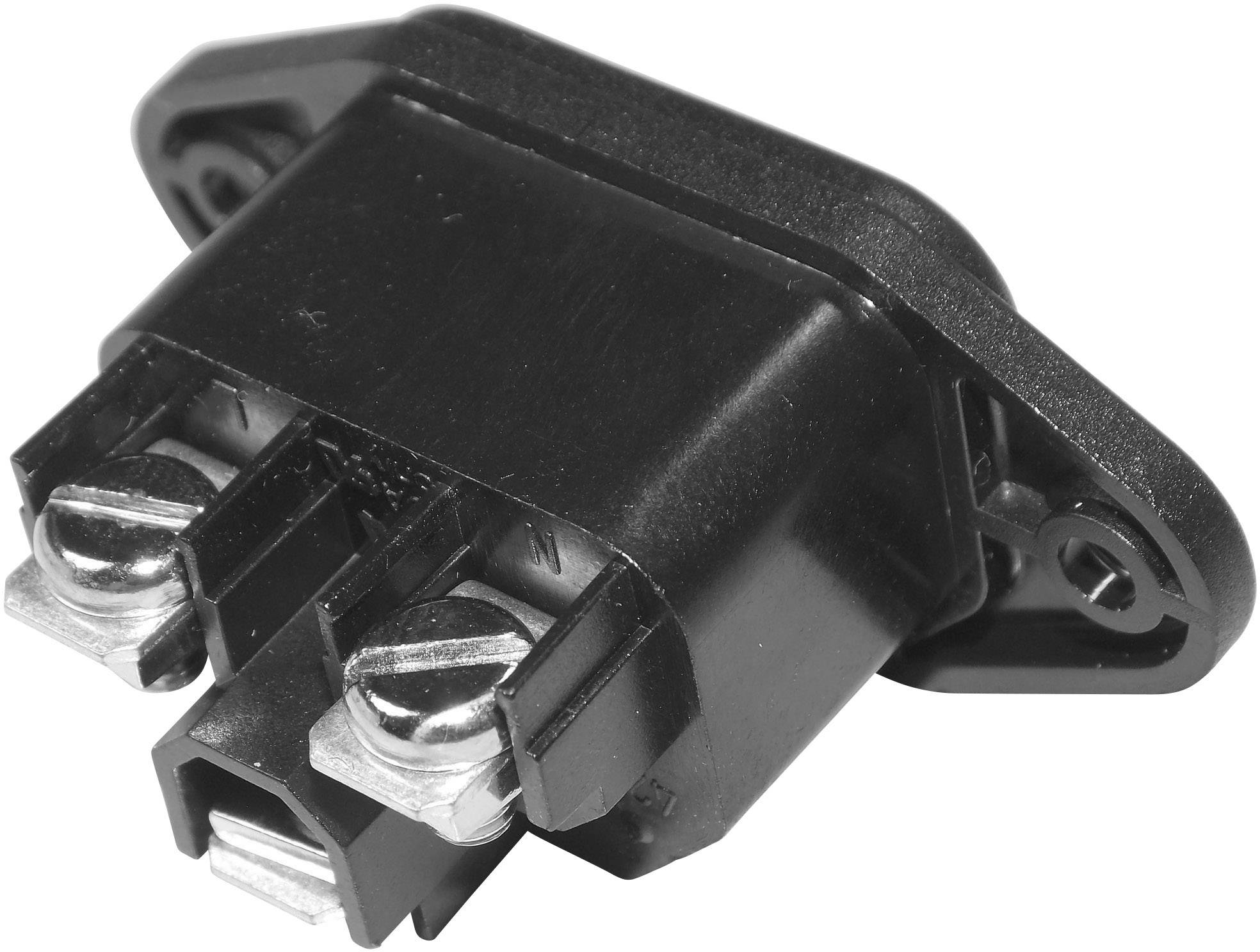 K & B 42R014122 IEC connector 42R Plug, vertical mount Total number of pins: 2 + PE 10 A Black