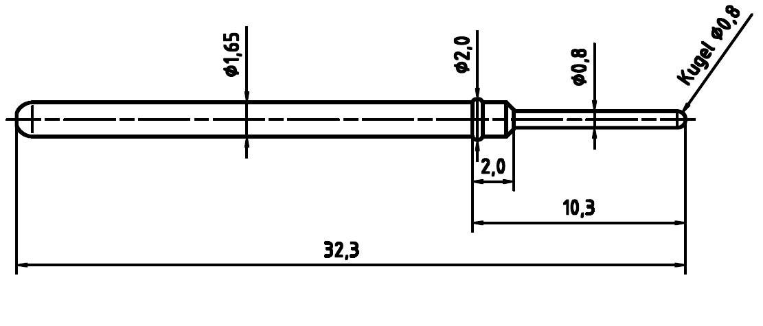 PTR Hartmann 2021-D-1.5N-AU-0.8 Precision test tip