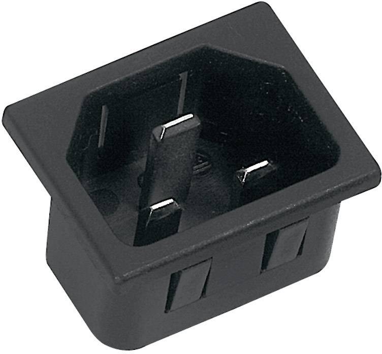 K & B 42R073121150 IEC connector 42R Plug, vertical mount Total number of pins: 2 + PE 16 A Black