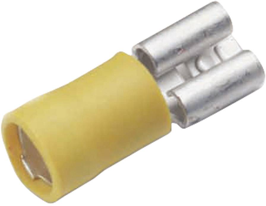 Cimco 180235 Blade receptacle Connector width: 9.5 mm Connector thickness: 1.2 mm 180 ° Partially insulated Yellow