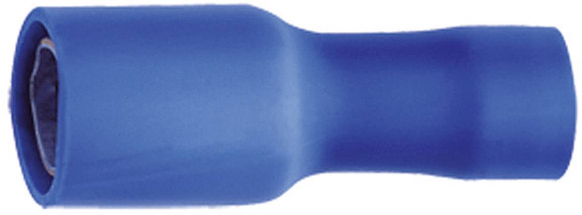 Blue insulated cable connector for electrical applications.Note: This appears to be a very direct translation, which sounds natural in British English. The terminology is precise and commonly used in technical descriptions.