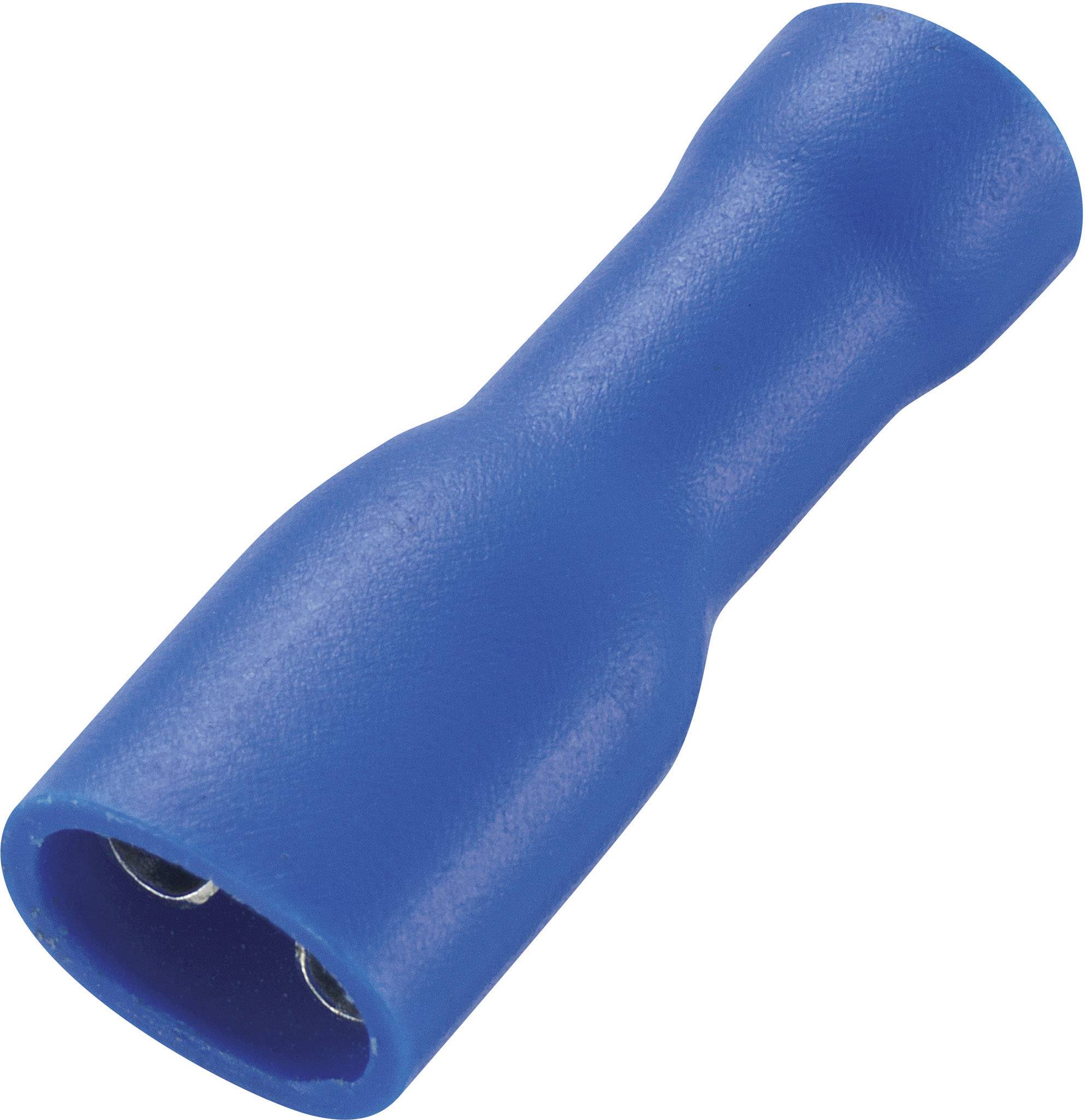 TRU COMPONENTS 737840-4.8 Blade receptacle Connector width: 4.8 mm Connector thickness: 0.8 mm 180 ° Insulated Blue 50 pc(s)