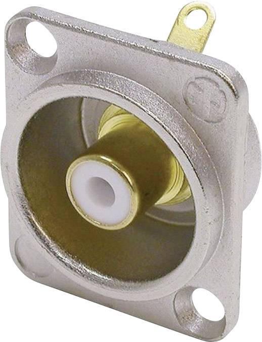 Neutrik NF2D9 RCA connector Sleeve socket, straight pins Number of pins: 2 Silver, White 1 pc(s)