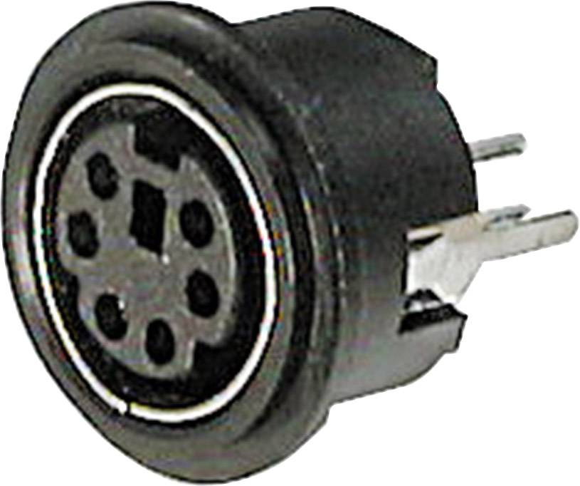 ASSMANN WSW A-DIO-TOP/08 Mini DIN connector Socket, vertical vertical Number of pins: 8 Black