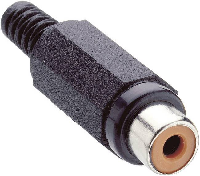 Black plug with orange socket, used for audio or video connections.