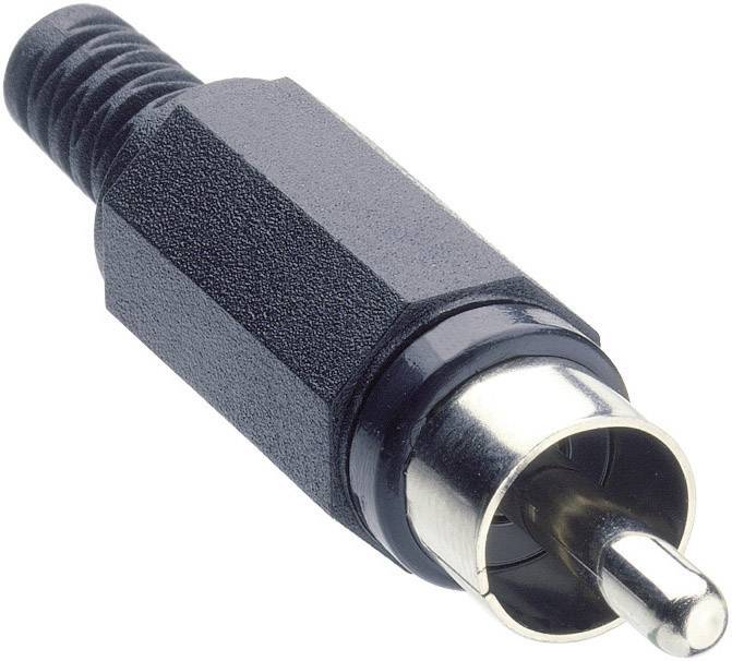 Lumberg XSTO 1-BK RCA connector Plug, straight Number of pins: 2 Black