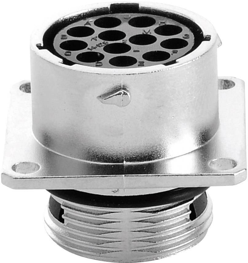 A round, silver electrical plug with multiple socket outlets, suitable for industrial or technical applications.