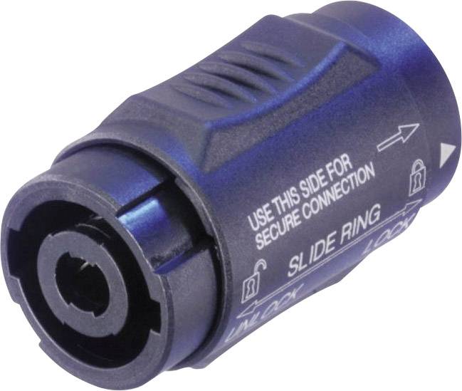A blue connector with an inscription 'USE THIS SIDE FOR SECURE CONNECTION'. Arrow symbols indicate the direction for connection.