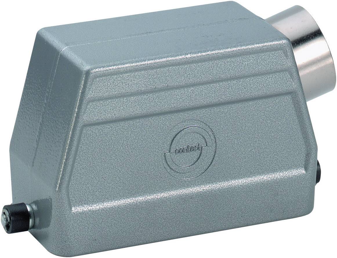 Industrial connector housings in rectangular form, light grey, side cable entry, for robust electrical connections.
