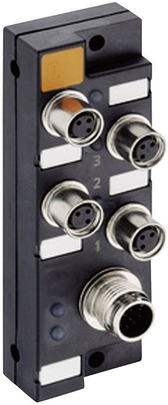 Electronic connection module with six sockets, numbered from 1 to 3 and labelled with an orange symbol at the top.