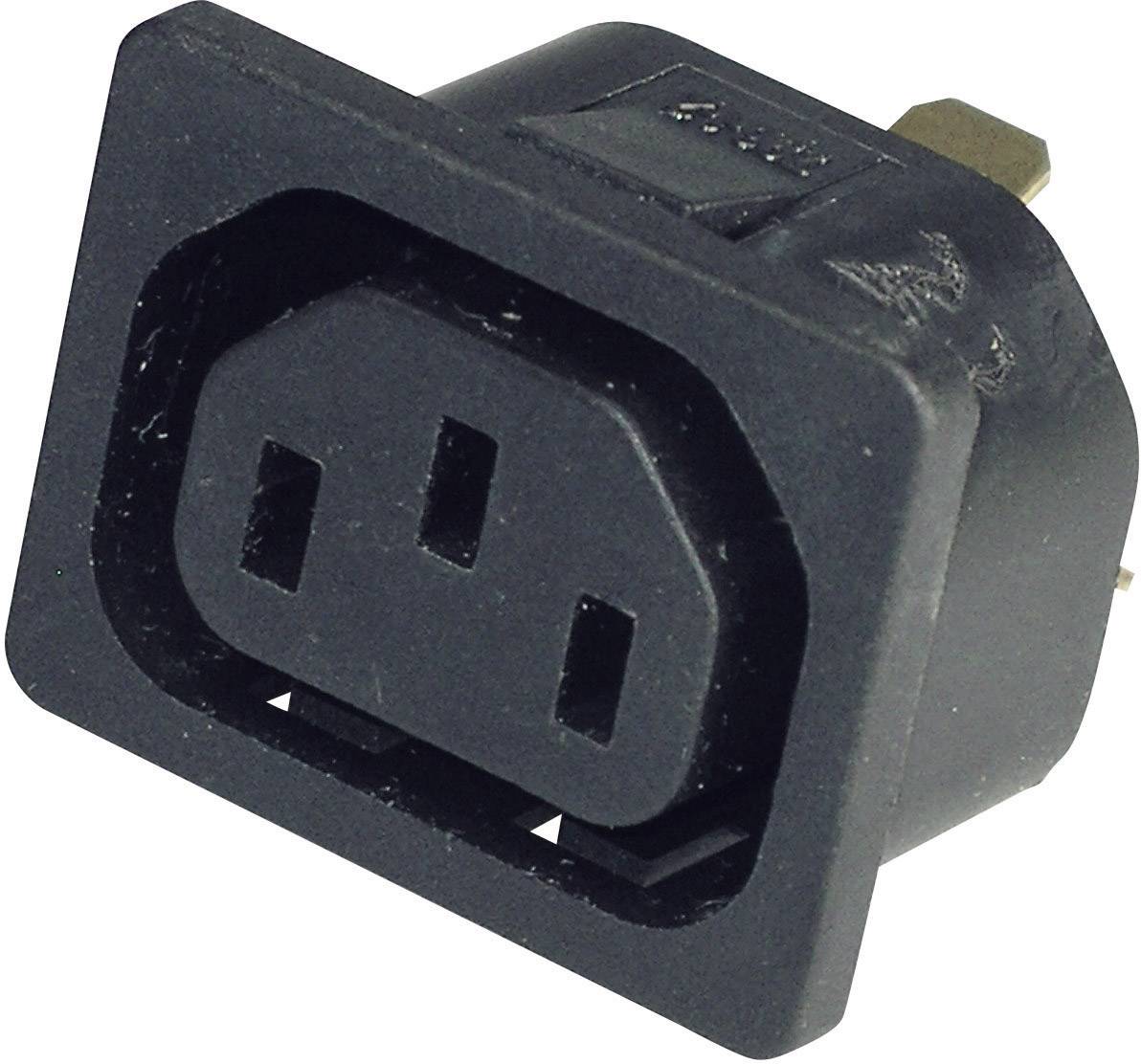 Kaiser 796/10/63/sw/C IEC connector 796 Socket, vertical vertical Total number of pins: 2 + PE 10 A Black 1 pc(s)