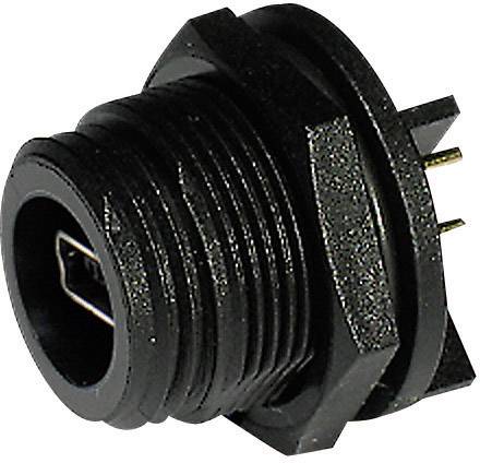 Bulgin PX0447 Mini USB B-panel-mounted Coupler 2.0 - IP68 Socket, built-in PCB mounting