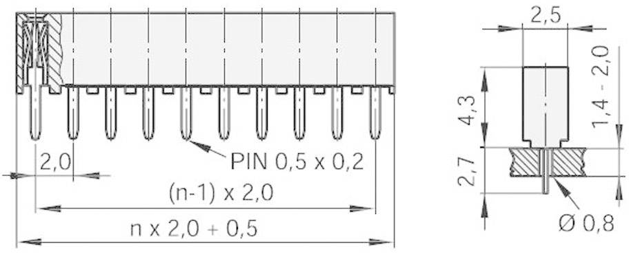 MPE Garry 156-1-004-0-NFX-YS0 Straight Terminal Strip Number of pins: 1 x 4 Nominal current (details): 1.5 A