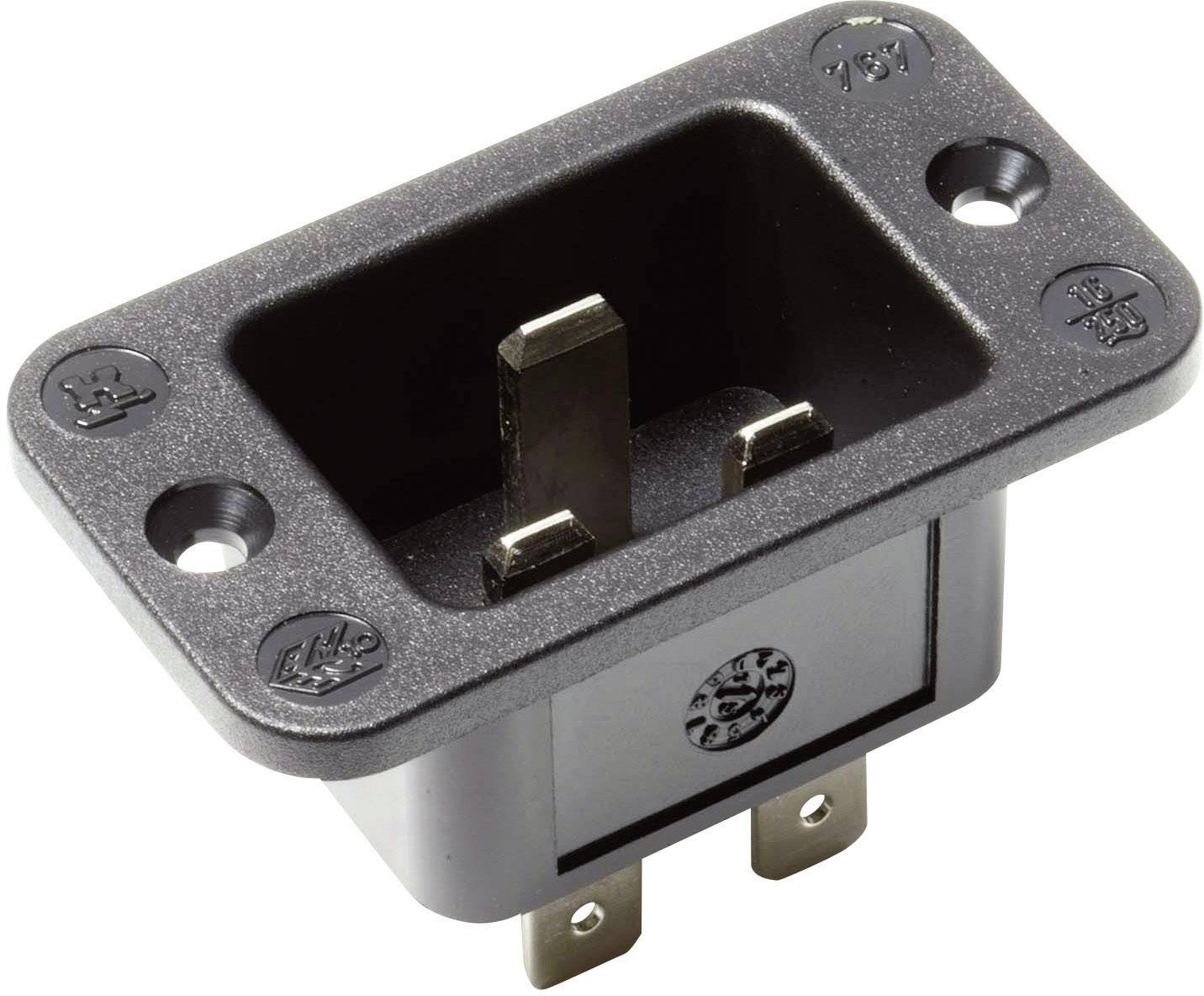 Kaiser 767/63/sw/C IEC connector 767 Plug, vertical mount Total number of pins: 2 + PE 16 A Black 1 pc(s)