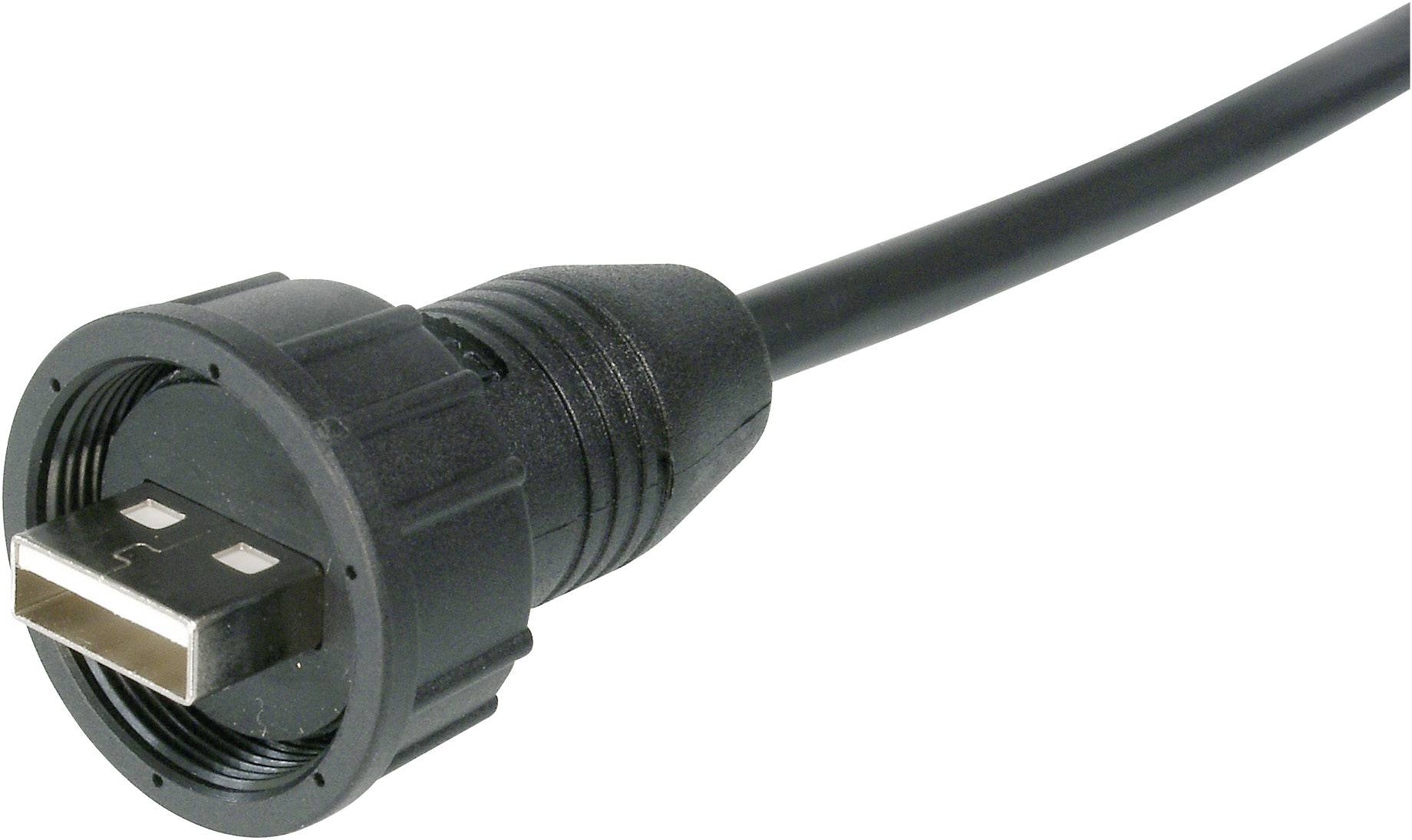 ASSMANN WSW A-KAB-USBA-MS-1M USB Connector 2.0 - IP67 Plug, straight USB A connector with 1m cable Plug, straight