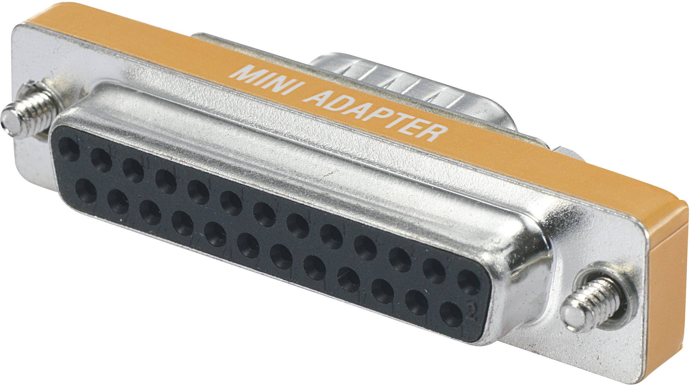 Metallic mini adaptor with an orange strip and black plug section, labelled 'MINI ADAPTER'.