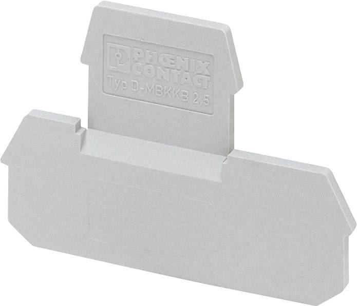 White protective cover for Phoenix Contact, type D-MBKK 2.5, suitable for protection and sealing in electrical control cabinets.