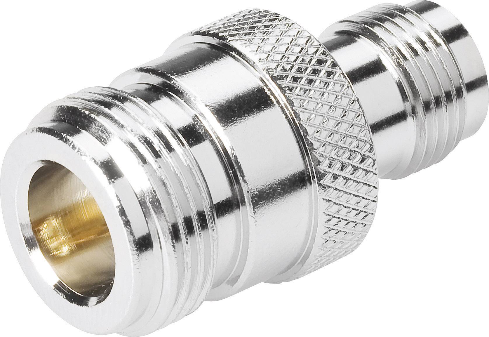A silver metal adapter with a ribbed surface and internal threading, likely for automotive body adhesive applications.