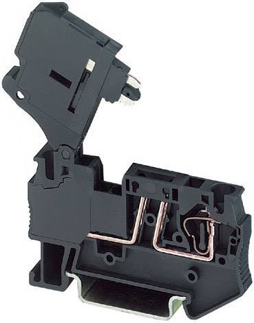 An open electrical circuit breaker reveals its internal copper conductors and the mechanism that controls the flow of electricity.
