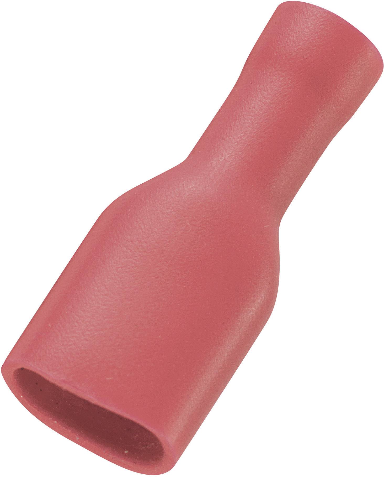 TRU COMPONENTS 737698 Blade receptacle Connector width: 6.35 mm Connector thickness: 0.8 mm 180 ° Insulated Red 50 pc(s)
