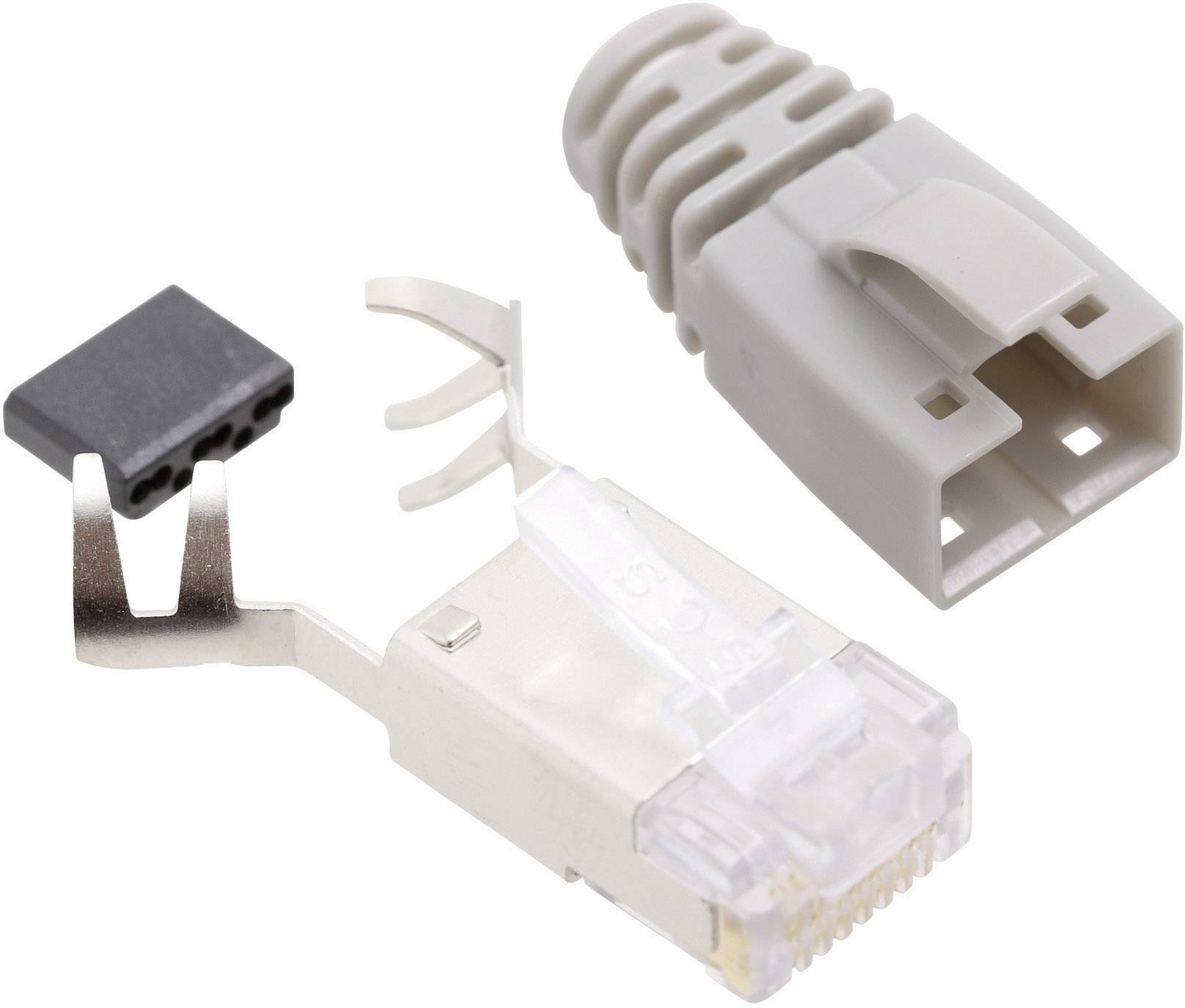 BEL Stewart Connectors SS39GRE SS39GRE RJ45 Connector CAT 6 8P8C RJ45 Plug, straight Grey