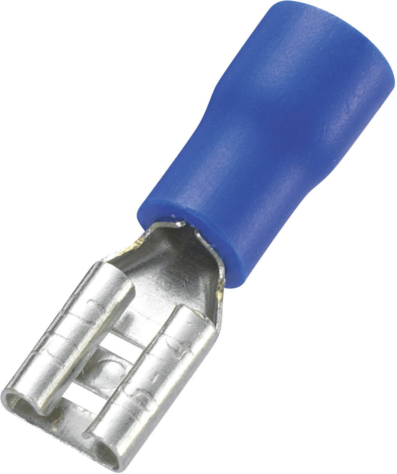 TRU COMPONENTS 745180 Blade receptacle Connector width: 4.8 mm Connector thickness: 0.8 mm 180 ° Partially insulated Blue 100