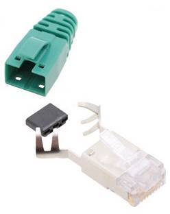 BEL Stewart Connectors SS39GNE SS39GNE RJ45 Connector CAT 6 8P8C RJ45 Plug, straight Green