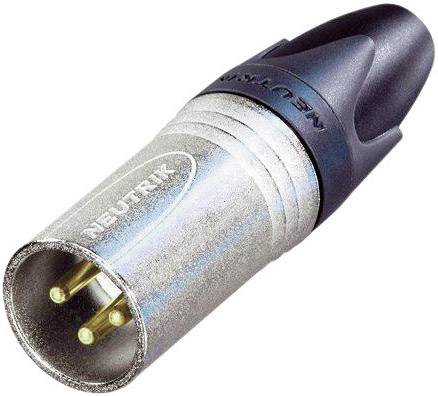 Plug with three golden pins and black housing, suitable for audio cable connections.